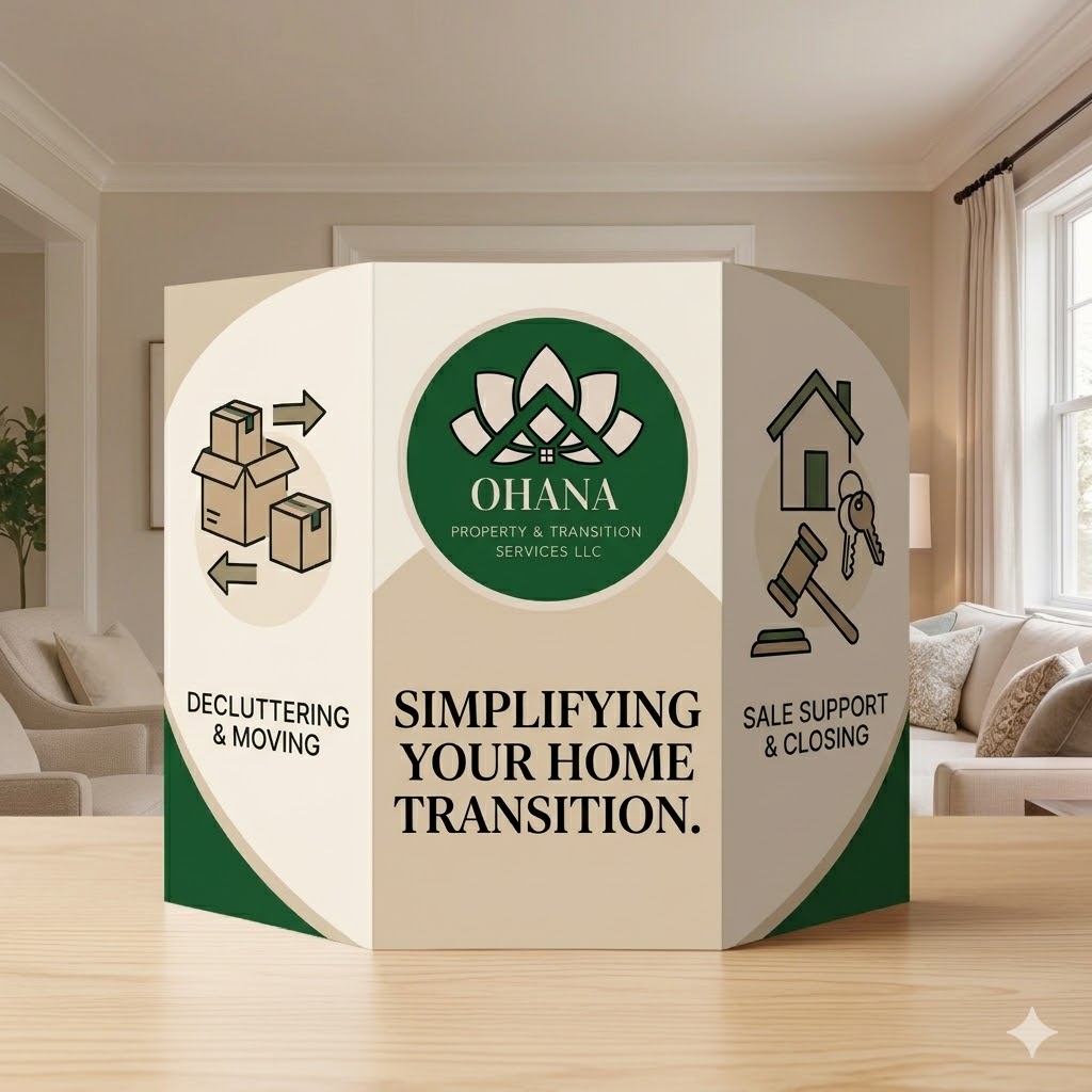 Ohana service categories: Decluttering & Moving, Simplifying Your Home Transition, Sale Support & Closing